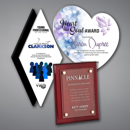 Grouping of Acrylic Award Plaques